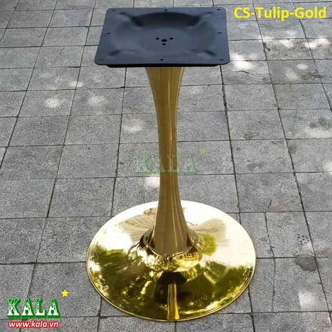 Chân bàn Tulip mạ vàng mâm tròn 50cm