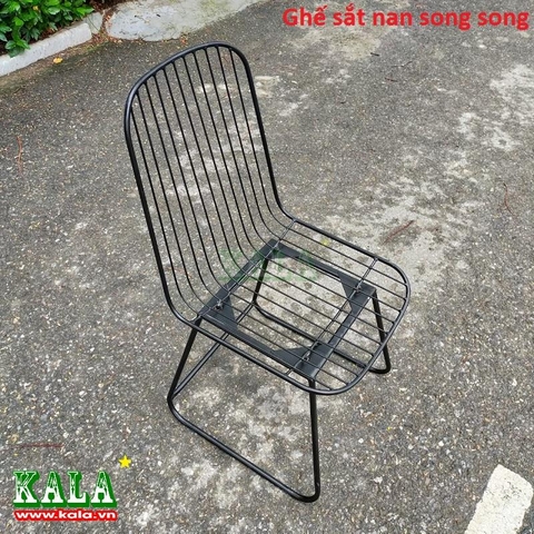 Ghế sắt cafe nan song song