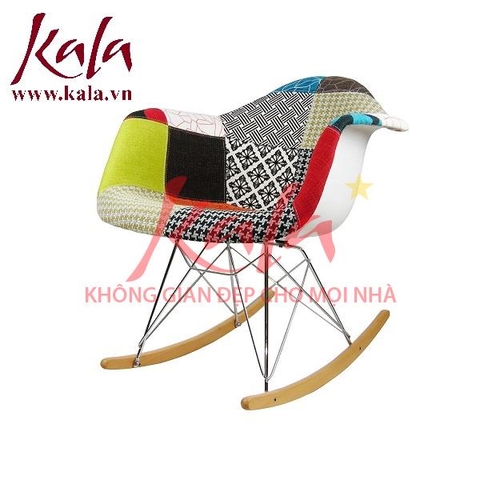 Ghế Thư Giãn Eames Thổ cẩm có tay ( Ghế bập bênh ) Ghế Thư Giãn Eames Thổ cẩm có tay ( Ghế bập bênh )