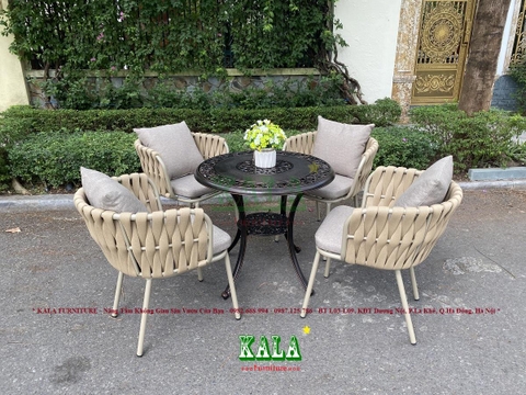 Bộ bàn ghế khung nhôm dây dù BG-DD11 Bộ bàn ghế khung nhôm dây dù BG-DD11
