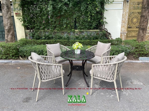 Bộ bàn ghế khung nhôm dây dù BG-DD10 Bộ bàn ghế khung nhôm dây dù BG-DD10