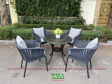 Bộ bàn ghế khung nhôm dây dù BG-DD12 Bộ bàn ghế khung nhôm dây dù BG-DD12