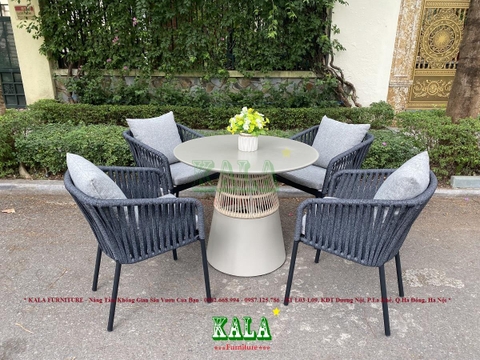 Bộ bàn ghế khung nhôm dây dù BG-DD06 Bộ bàn ghế khung nhôm dây dù BG-DD06