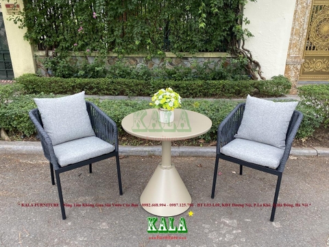 Bộ bàn ghế khung nhôm dây dù BG-DD14 Bộ bàn ghế khung nhôm dây dù BG-DD14