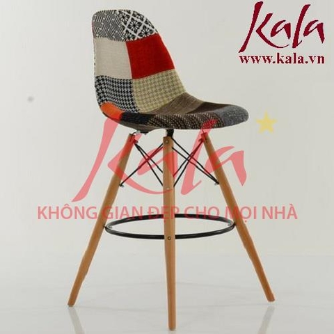 Ghế Bar Eames  DSW Fabric thổ cẩm ( chân cao )