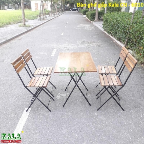Bàn ghế cafe gấp gọn chữ nhật 600x1000 CN-6010 Bàn ghế cafe gấp gọn chữ nhật 600x1000 CN-6010