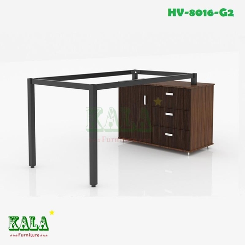 Chân bàn văn phòng sắt hộp vuông 800x1600mm kèm hệ tủ (HV-8016-G2)