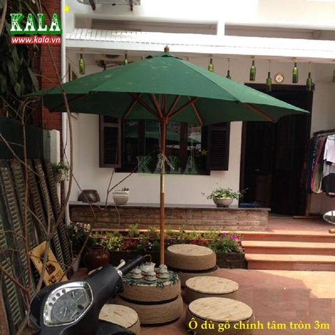 Ô dù gỗ cafe chính tâm tròn 3m Ô dù gỗ cafe chính tâm tròn 3m