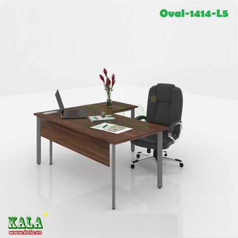 Chân bàn văn phòng oval chữ L 1400x1400mm (Oval-L5-1414)