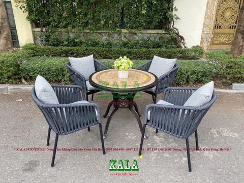Bộ bàn ghế khung nhôm dây dù BG-DD09 Bộ bàn ghế khung nhôm dây dù BG-DD09