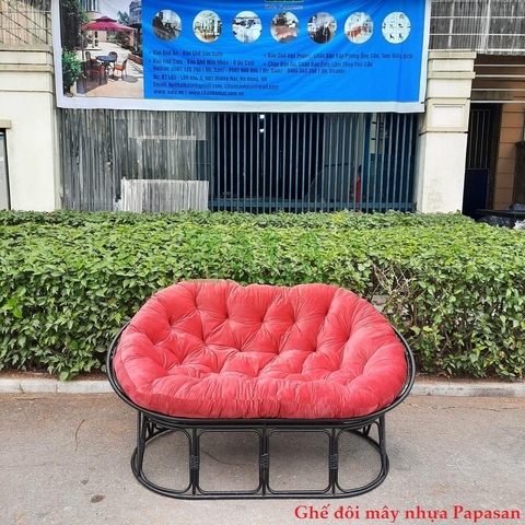 Ghế đôi thư giãn mây nhựa Papasan