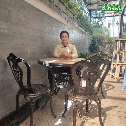 Bộ bàn ghế nhôm sân vườn NK4 Bộ bàn ghế nhôm sân vườn NK4