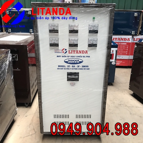 BIẾN ÁP 3 PHA 380V/ 220V 3 PHA 30KVA - LITANDA ĐỜI MỚI 100% DÂY ĐỒNG