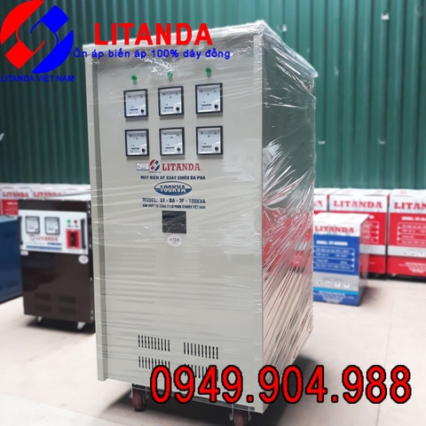 Máy Biến Áp 100KVA 3 Pha Litanda Đời Mới 100% Dây Đồng Chạy Êm Giá Tốt