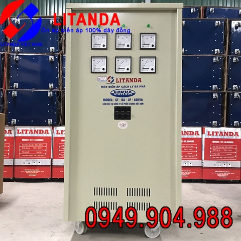 Máy Biến Áp Cách Ly 50KVA 3 Pha Litanda Dây Đồng Chạy Êm Giá Tốt Nhất