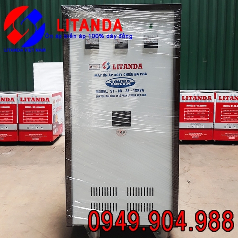 Máy Ổn Áp 10KVA 3 Pha Litanda Đời Mới 100% Dây Đồng Chạy Êm Giá Cực Rẻ