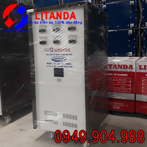 Máy Ổn Áp 15KVA 3 Pha 15KW Litanda Đời Mới 100% Dây Đồng Giá Tốt Nhất