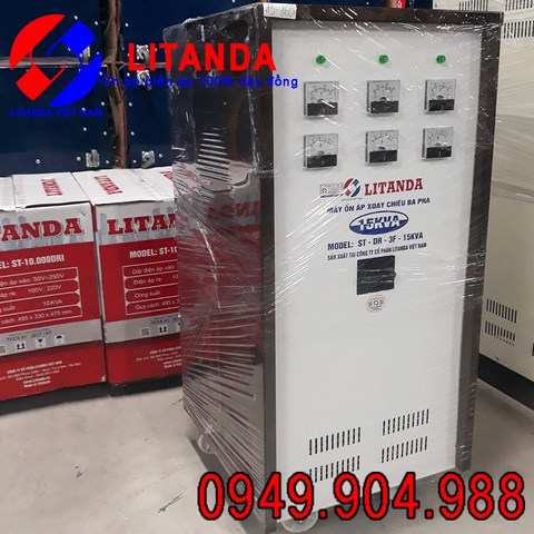 Máy Ổn Áp 15KVA 3 Pha Litanda Dây Đồng Chạy Êm Giá Tốt Top 1 Việt Nam