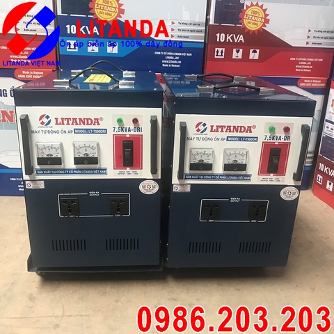 Máy Ổn Áp Litanda 7.5KVA-DR Dải 90V & Ổn Áp Litanda 7.5KVA-DRI Dải 50V Phiên Bản Mới 2021