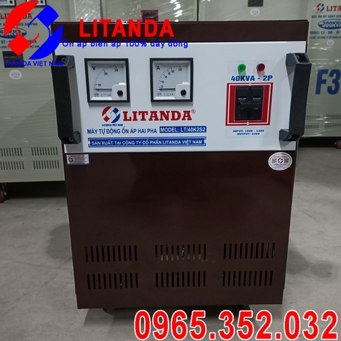 Ổn Áp 2 Pha Lửa Litanda 40KVA 40KW Dây Đồng Sản Xuất Theo Đơn Đặt Hàng