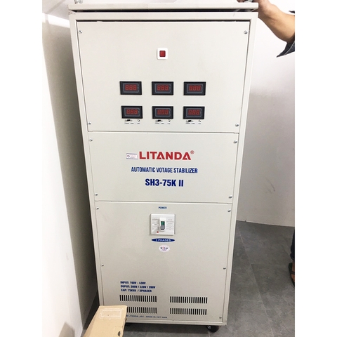 Ổn Áp 75KVA 3 Pha Litanda SH3-75K II Dải 260V-430V Dây Đồng NEW 2024