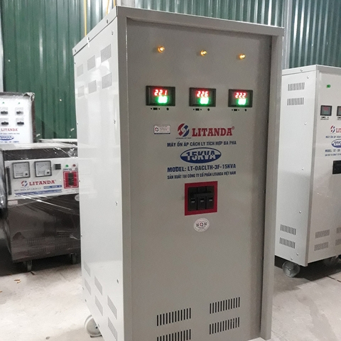 Ổn Áp Cách Ly 15KVA 3 Pha Litanda Dây Đồng Sản Xuất Theo Đơn Đặt Hàng