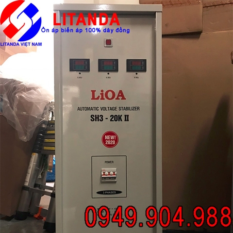 Ổn Áp LiOA 20KVA 3 Pha SH3-20K II Dải 260V-430V NEW 100% Đồng Hồ LED