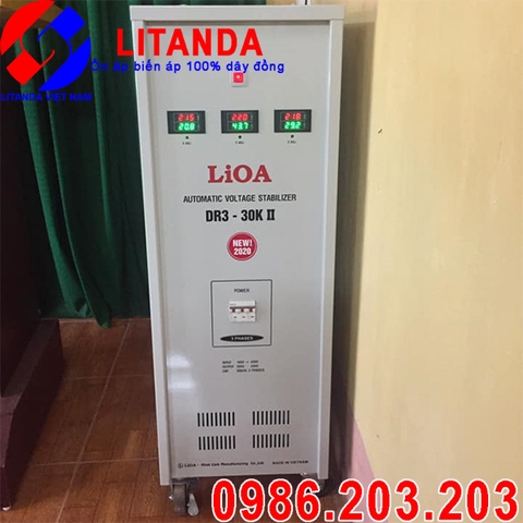 Ổn áp LiOA 30KVA 3 pha DR3-30K II NEW 2021 Đời Mới 2021 Giá Bao Nhiêu?