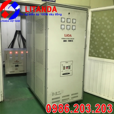 Ổn áp LiOA 500KVA 3 pha SH3-500K II Dải 260V-430V Đời Mới 2021 Giá Tốt