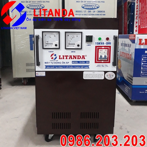 Ổn Áp Lioa Litanda 15KVA Dải 50V-250V Thế Hệ Mới 2021 Đồng Đồ Điện Tử