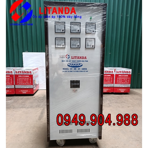 Giá Ổn Áp Litanda 45KVA 3 Pha Dải 260V~430V Đời Mới 100% Dây Đồng