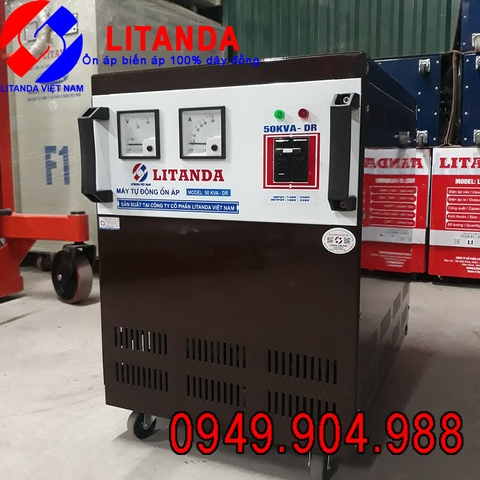 Ổn Áp Litanda 50KVA Dải 150V~250V Dây Đồng 100% Chính Hãng Giá Tại Kho