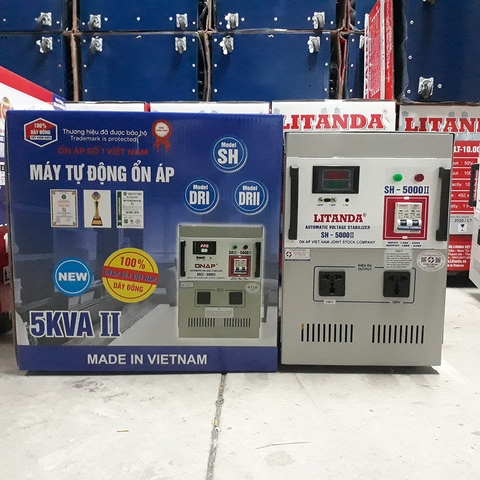 Ổn Áp Litanda 5KVA 1 Pha SH-5000II Dải 150V-250V Chính Hãng NEW 2022