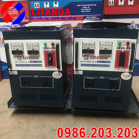 Ổn Áp Litanda 5KVA-DR Dải 90V NEW 2021 Dây Đồng Chính Hãng Giá Tại Kho