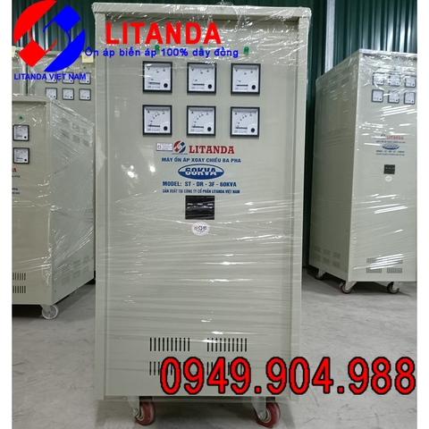 Ổn Áp Litanda 60KVA 3 Pha Dải 160V~430V Đời Mới Dây Đồng Giá Bao Nhiêu