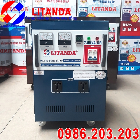 Ổn Áp Litanda 7,5KVA DR Dải 90V-250V Phiên Bản Mới 2021 Giá Bao Nhiêu