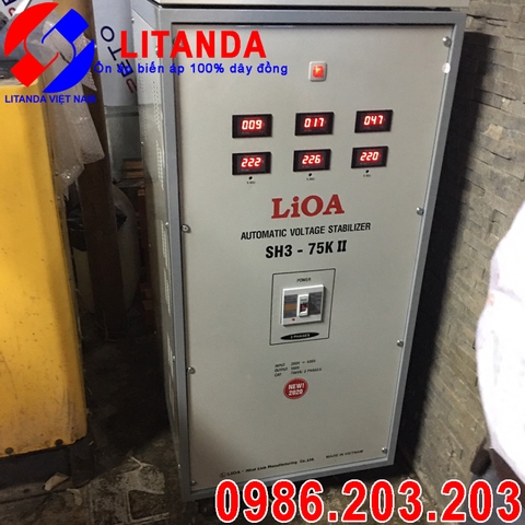 Ổn Áp Litanda 75KVA 3 Pha SH3-75K II Đời Mới Trang Bị Đồng Hồ Điện Tử