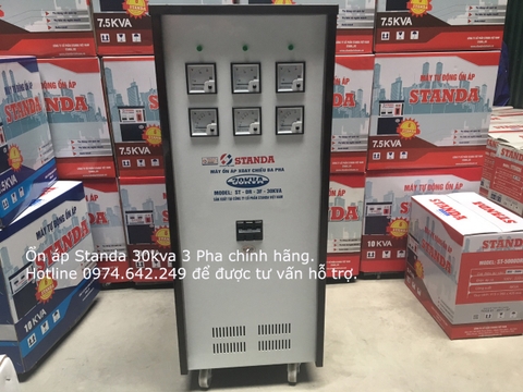 Ổn áp Standa 30KVA 3 Pha Chính Hãng, Model mới nhất 2020