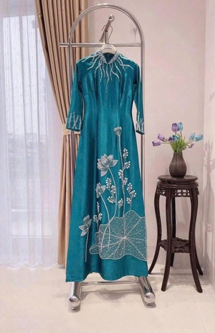 Áo Dài Bà Sui Lụa Cao Cấp Đính Đá Sang Trọng