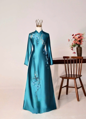 Áo Dài Bà Sui Lụa Cao Cấp Đính Đá Sang Trọng