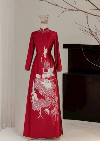 Áo Dài Bà Sui Lụa Cao Cấp Thêu Hoạ Tiết Sang Trọng
