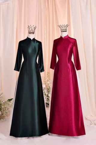 Áo Dài Truyền Thống Vải Lụa Ruby Sang Trọng