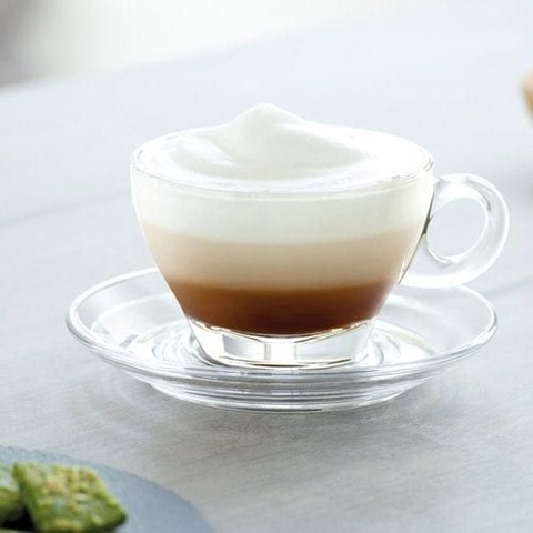 Cốc thủy tinh Ocean Bộ tách đĩa Cafe Latte P02443 - 260ml