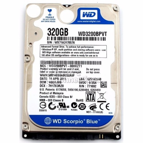 Ổ cứng Laptop HDD 320GB cũ