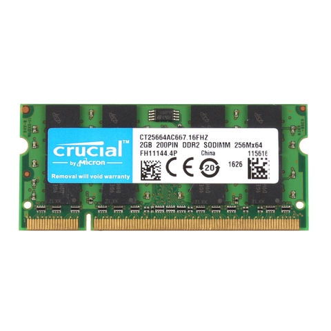 Ram Crucial 2GB 2RX8 DDR2 cho Laptop