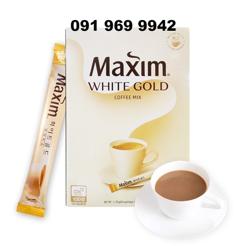 Cafe Maxim White Gold Hàn Quốc hộp 100 gói 1.2KG