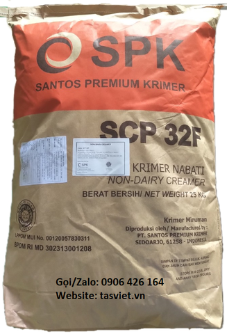 BỘT KEM BÉO THỰC VẬT/NON-DAIRY CREAMER SANTOS PREMIUM KRIMER (SPK) SCP 32F