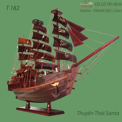 Mô hình thuyền buồm thuyền thái santa