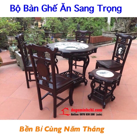 Bộ Bàn Ghế Ăn 6 Món Gỗ Gụ 1