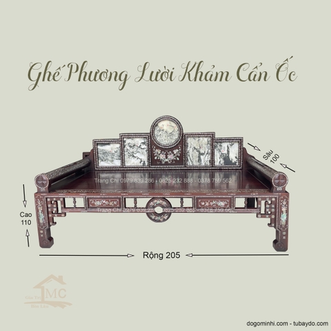 Ghế Phương Lười Khảm Cẩn Ốc 1